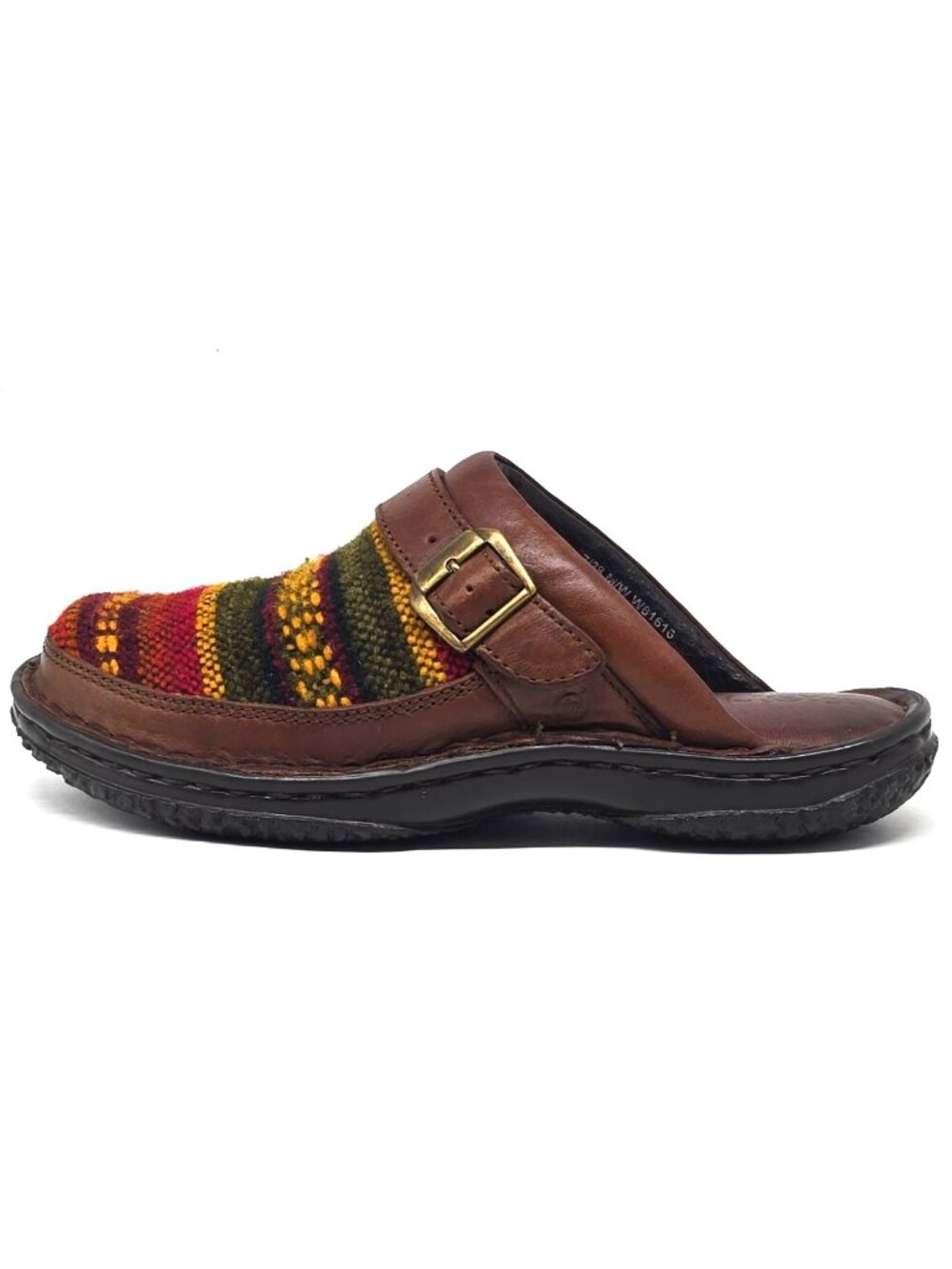 FINAL PRICE Born Multicolored Woven Fabric Printed Leather Slip-on Clogs Women 7 - Picture 7 of 12